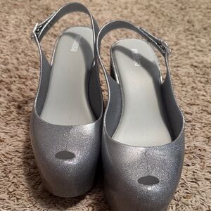 Melissa Groovy Platform in Glitter Clear